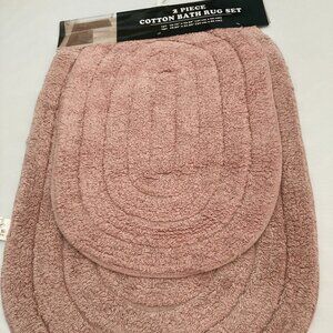 Shalia 2 piece blush pink bath mats  - 100% cotton